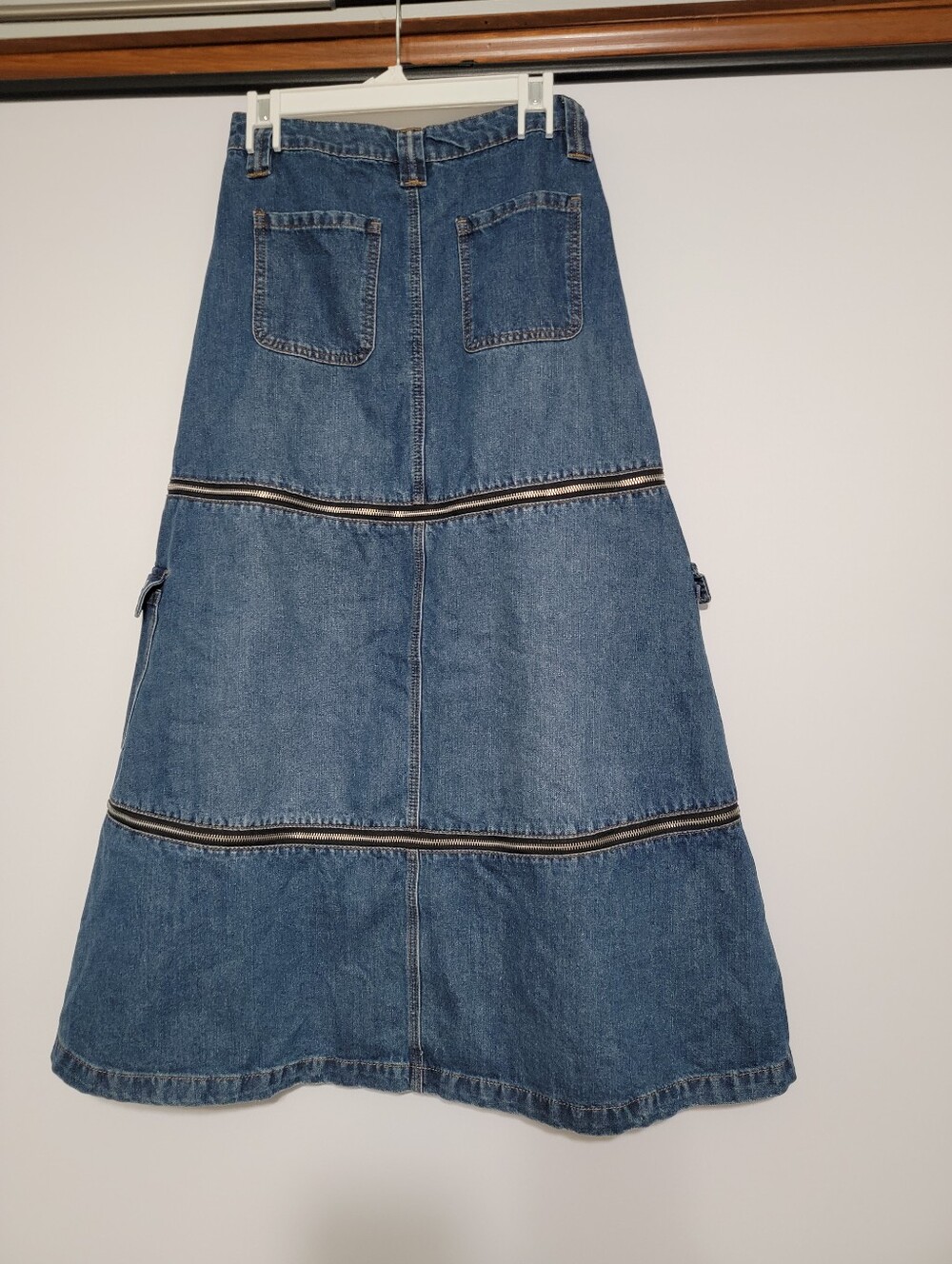 Hot Topic Social Collision Zip-Off Denim Cargo Maxi Skirt S Nwot / C3 - Picture 2 of 7